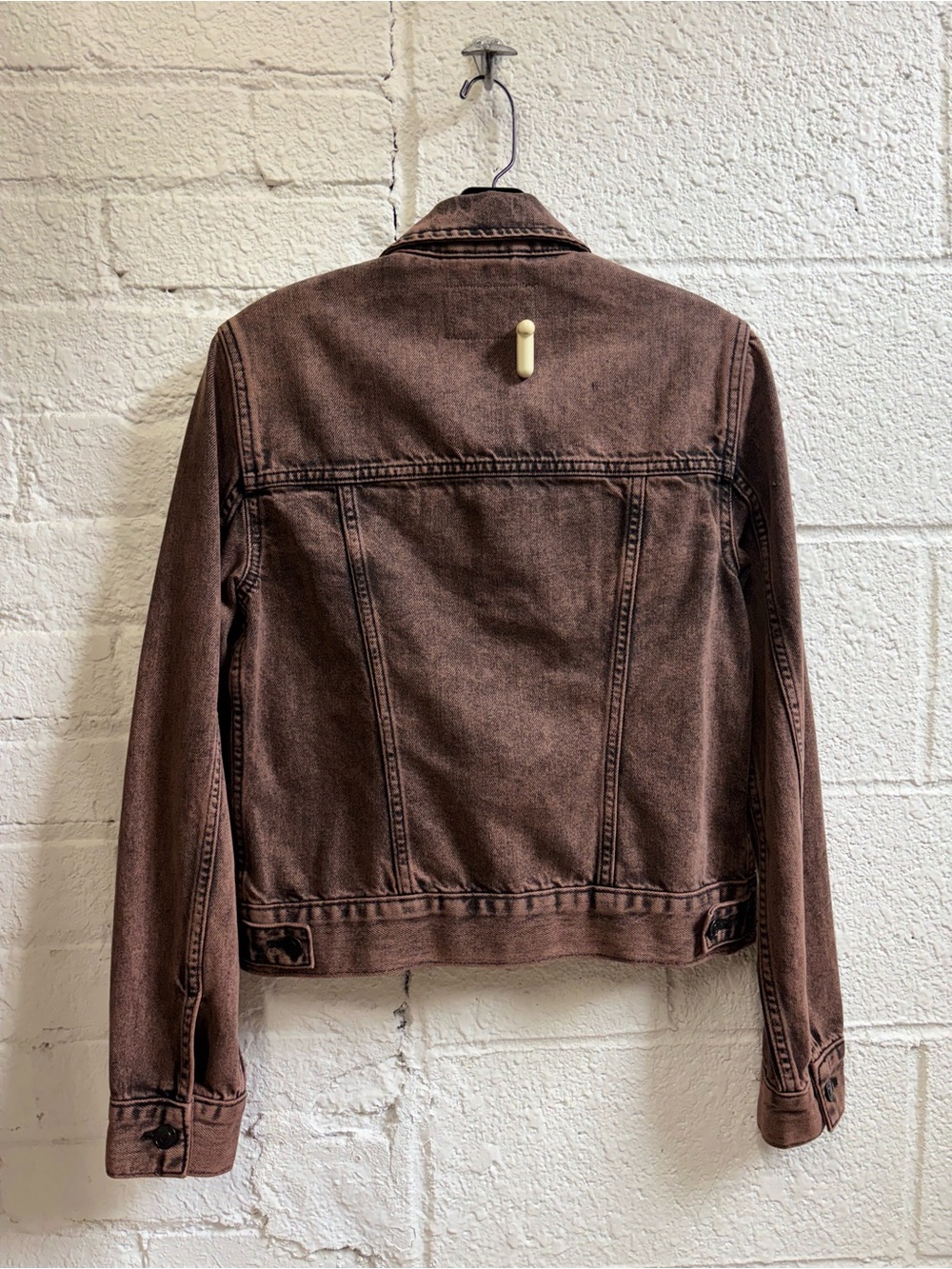 All Saints Hay Denim Jacket in Acid Brown - Picture 7 of 9